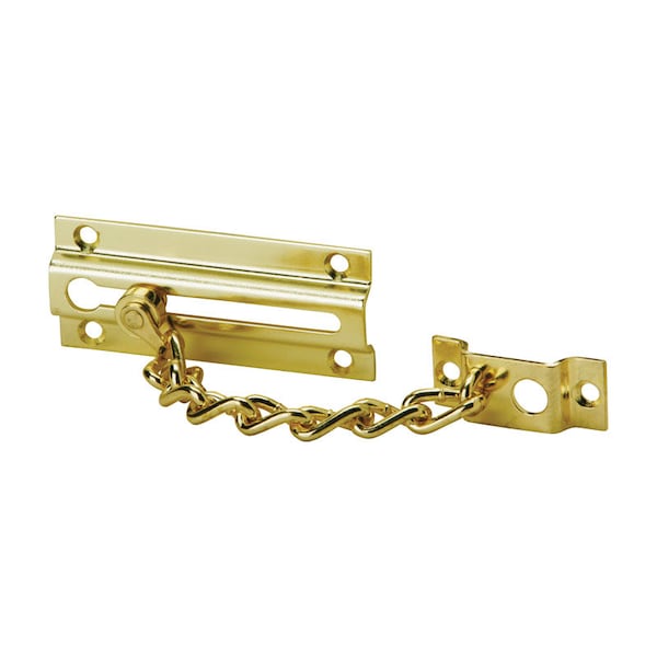 Ives Ives 1-7/16 in. H X 3-3/8 in. L Polished Brass Brass Chain Door Guard 481F3 - main